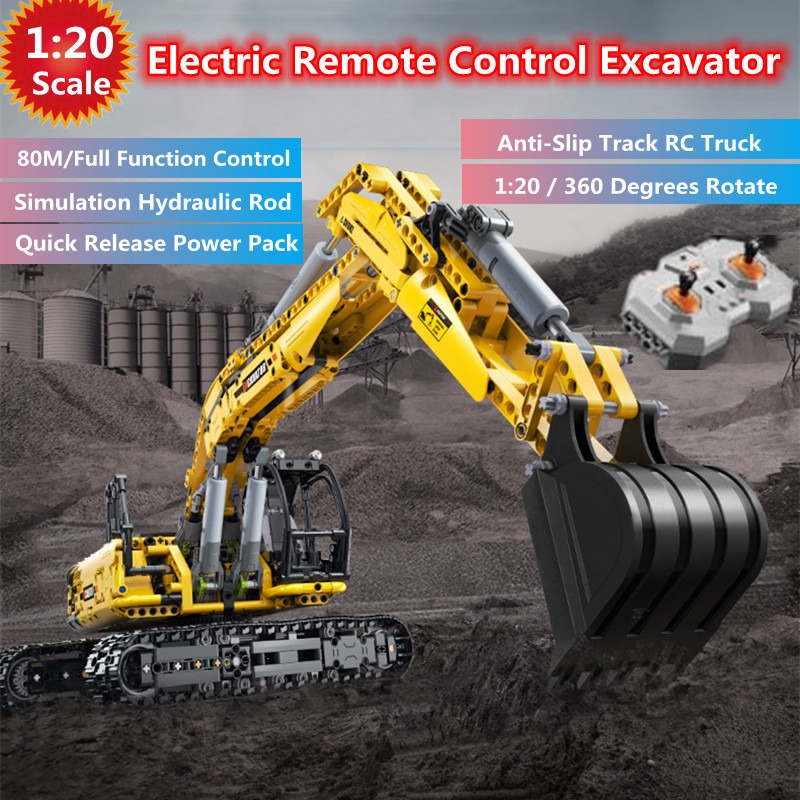 Kids Toys Under $20 - 1702PCS DIY Blocks Hydraulic Rod Remote