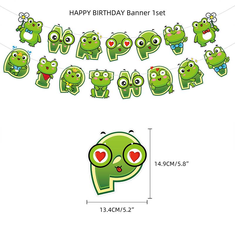 Green Frog Birthday Party Deco - Banner Kids Toys บทวิจารณ์และราคา