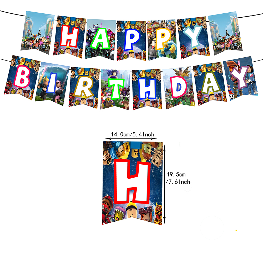 Cartoon Roblox Blue Balloons T - Banner Kids Toys บทวิจารณ์และราคา