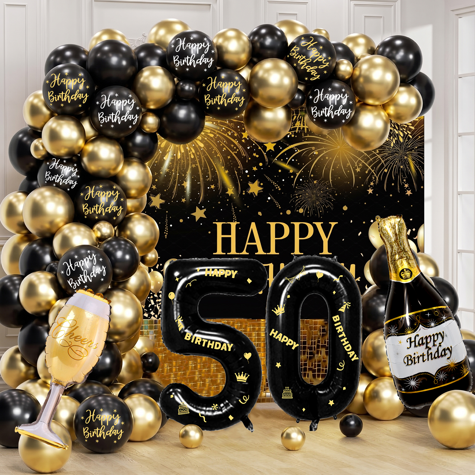 Black Gold Number Happy Birthd - Water Balloon Set บทวิจารณ์และราคา
