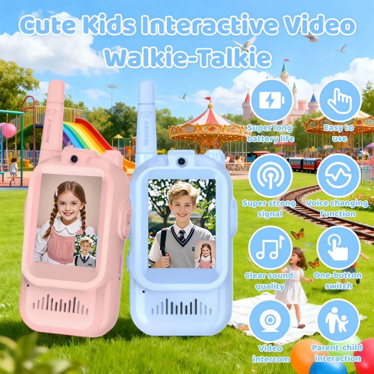 2PCS Video Walkie Talkie For K - Kid Toys Ads บทวิจารณ์และราคา