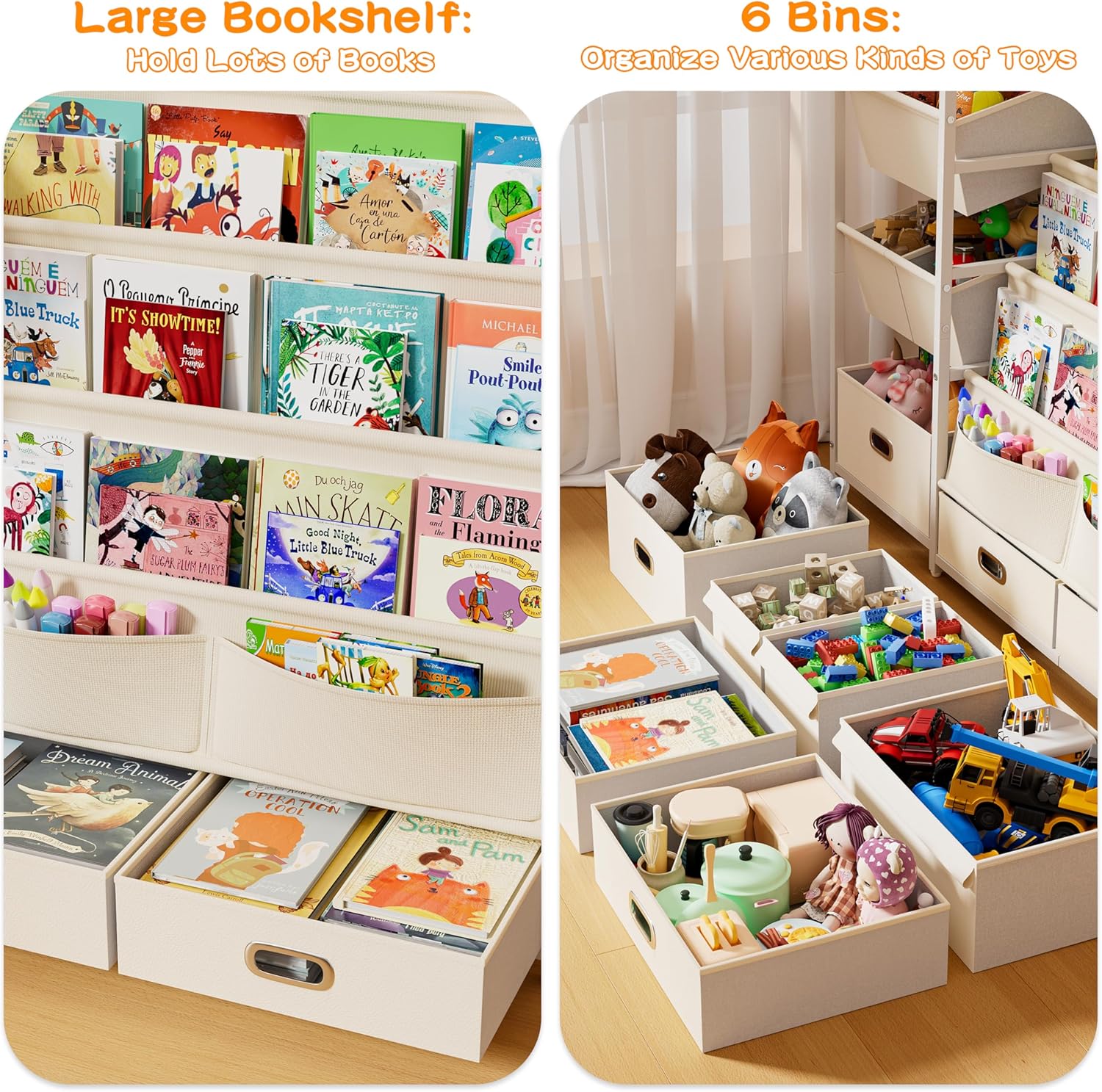 Kids Bookshelf and Toy Storage - Kids' Toys บทวิจารณ์และราคา