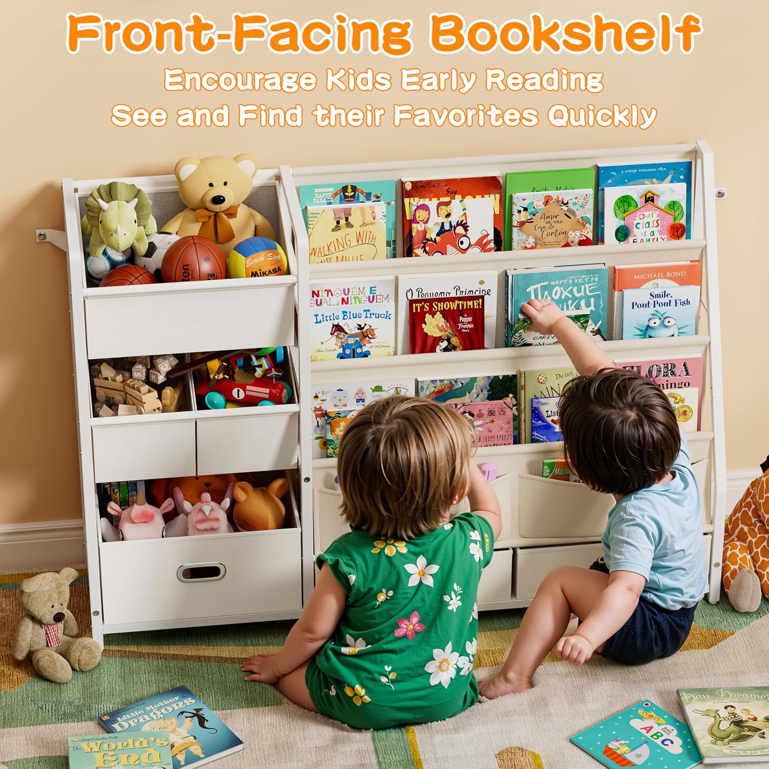 Kids Bookshelf and Toy Storage - Kids' Toys บทวิจารณ์และราคา
