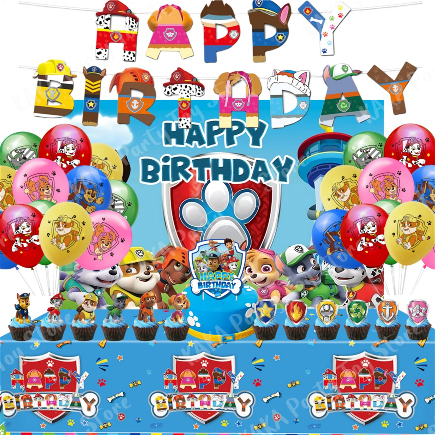 New Paw Patrol Birthday Decora - Banner Kids Toys บทวิจารณ์และราคา