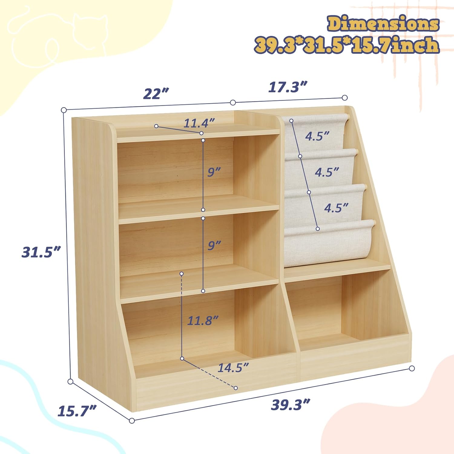 Large Kids Bookshelf and Toy S - Kids' Toys บทวิจารณ์และราคา