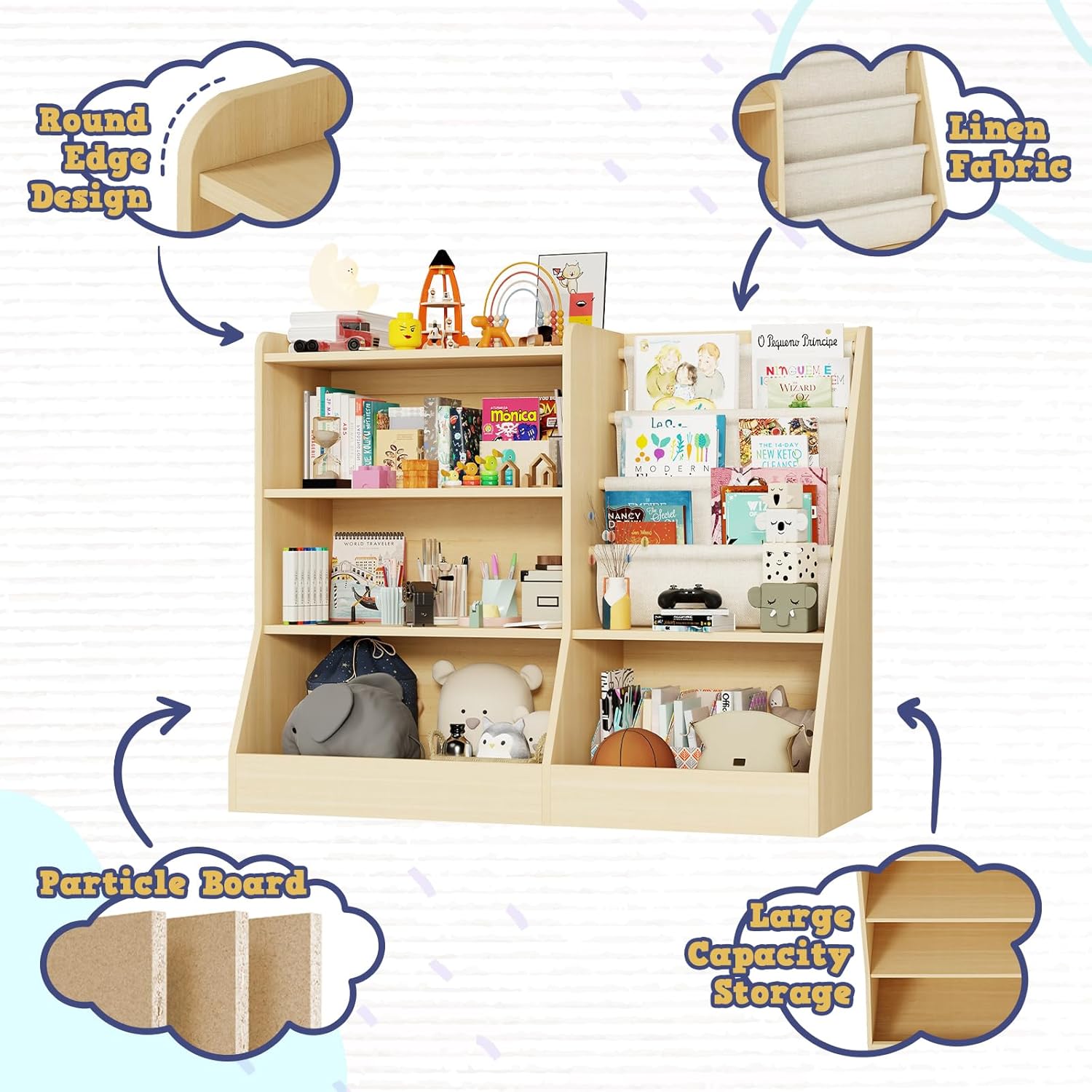 Large Kids Bookshelf and Toy S - Kids' Toys บทวิจารณ์และราคา