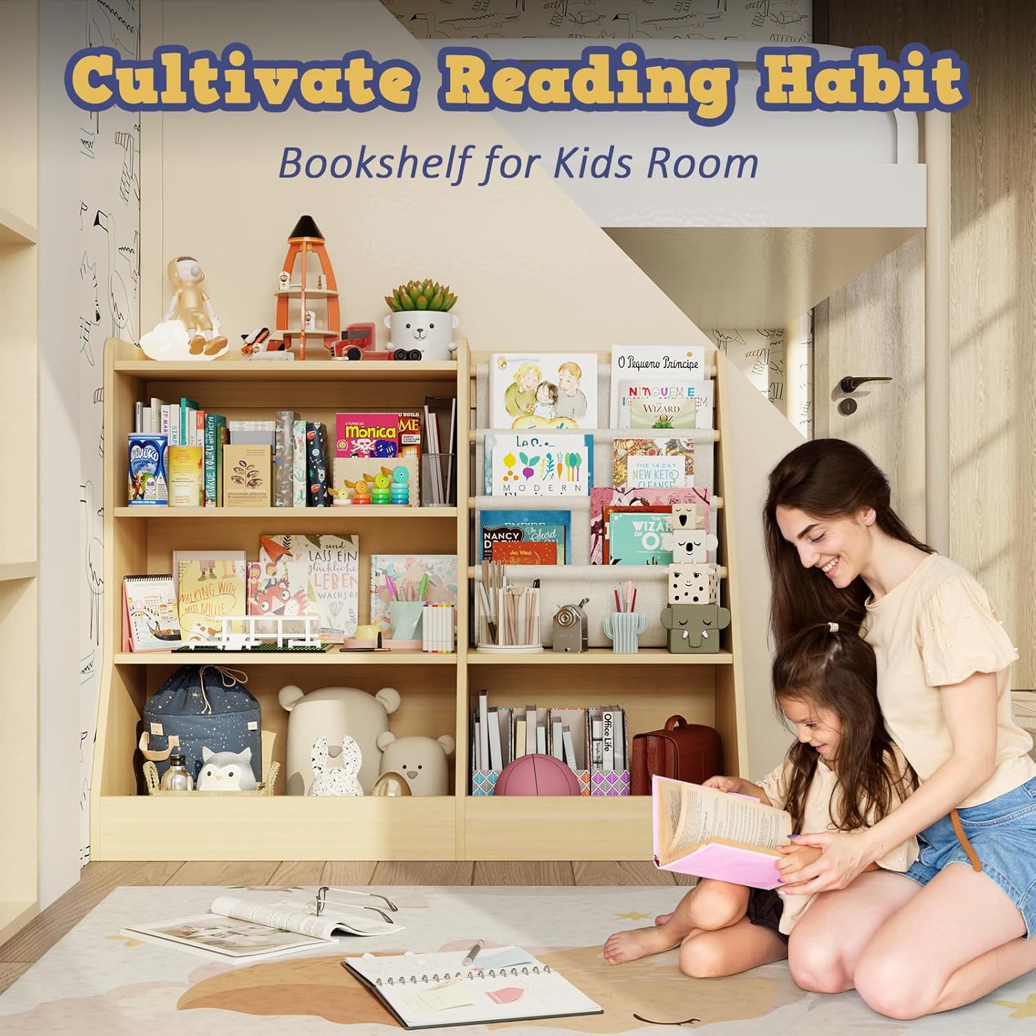 Large Kids Bookshelf and Toy S - Kids' Toys บทวิจารณ์และราคา