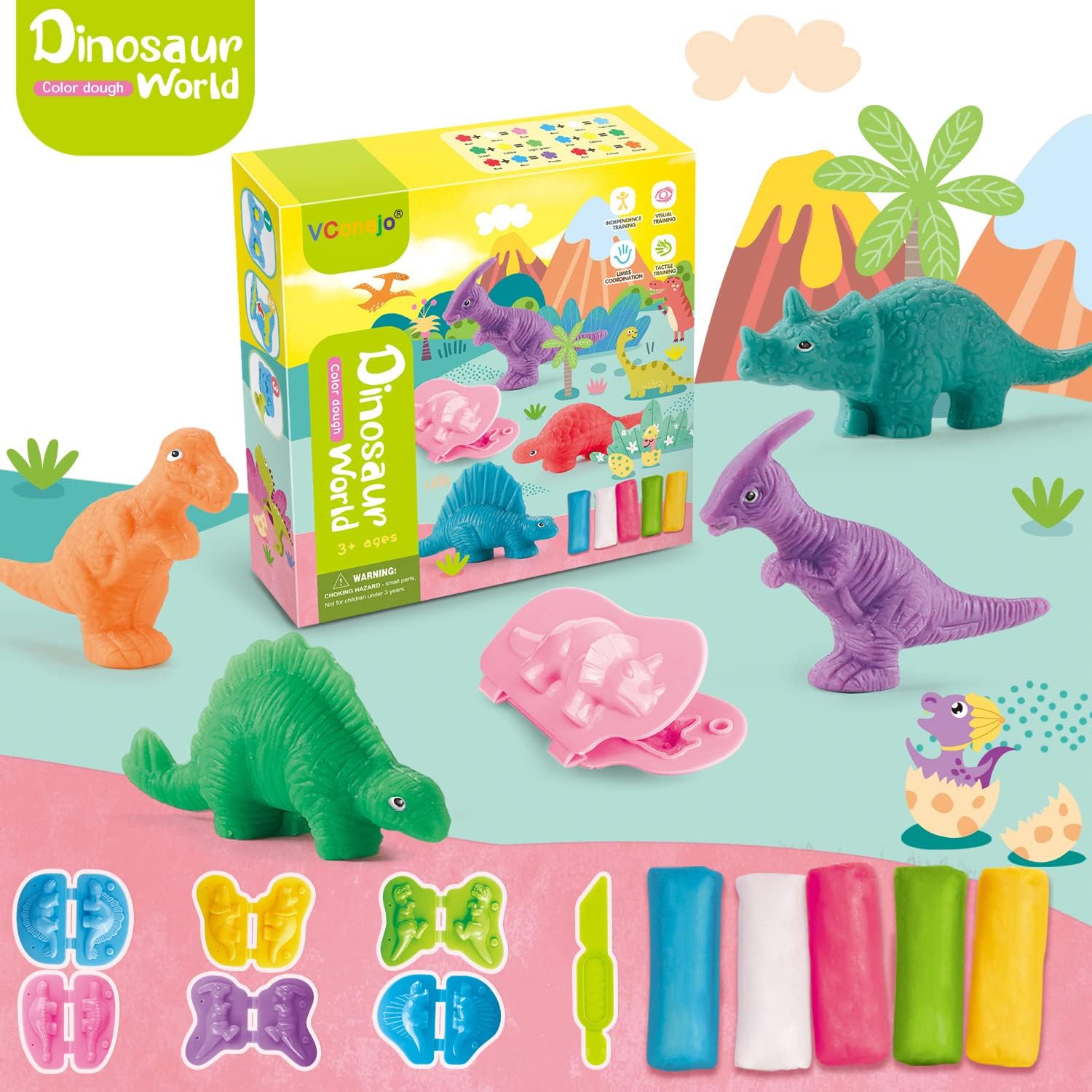 Dinosaur Color Dough Toys Set  - Kids' Toys บทวิจารณ์และราคา