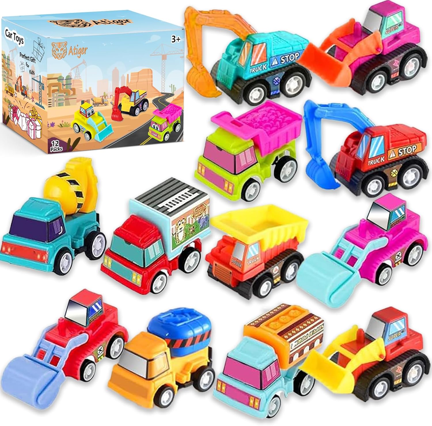 12pcs Pull Back Cars Truck Veh - Kids Y Toys บทวิจารณ์และราคา