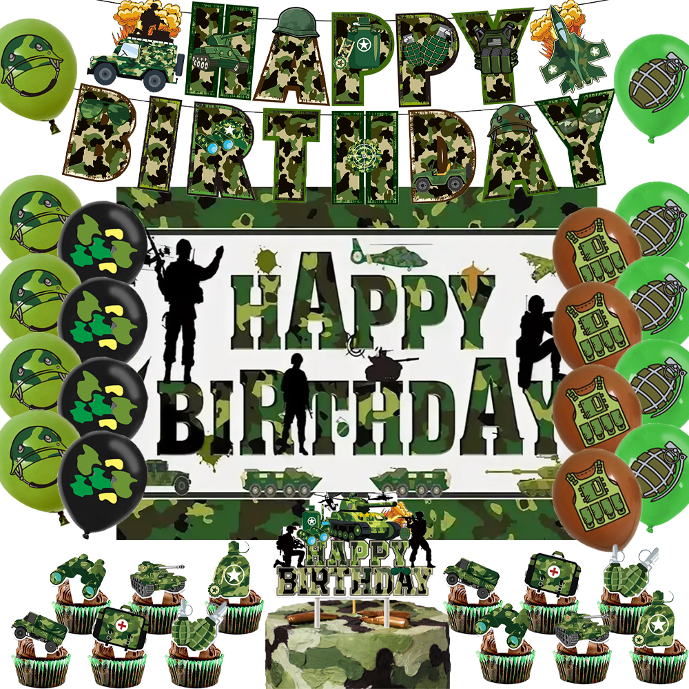 Military Army Theme Boy Birthd - Banner Kids Toys บทวิจารณ์และราคา
