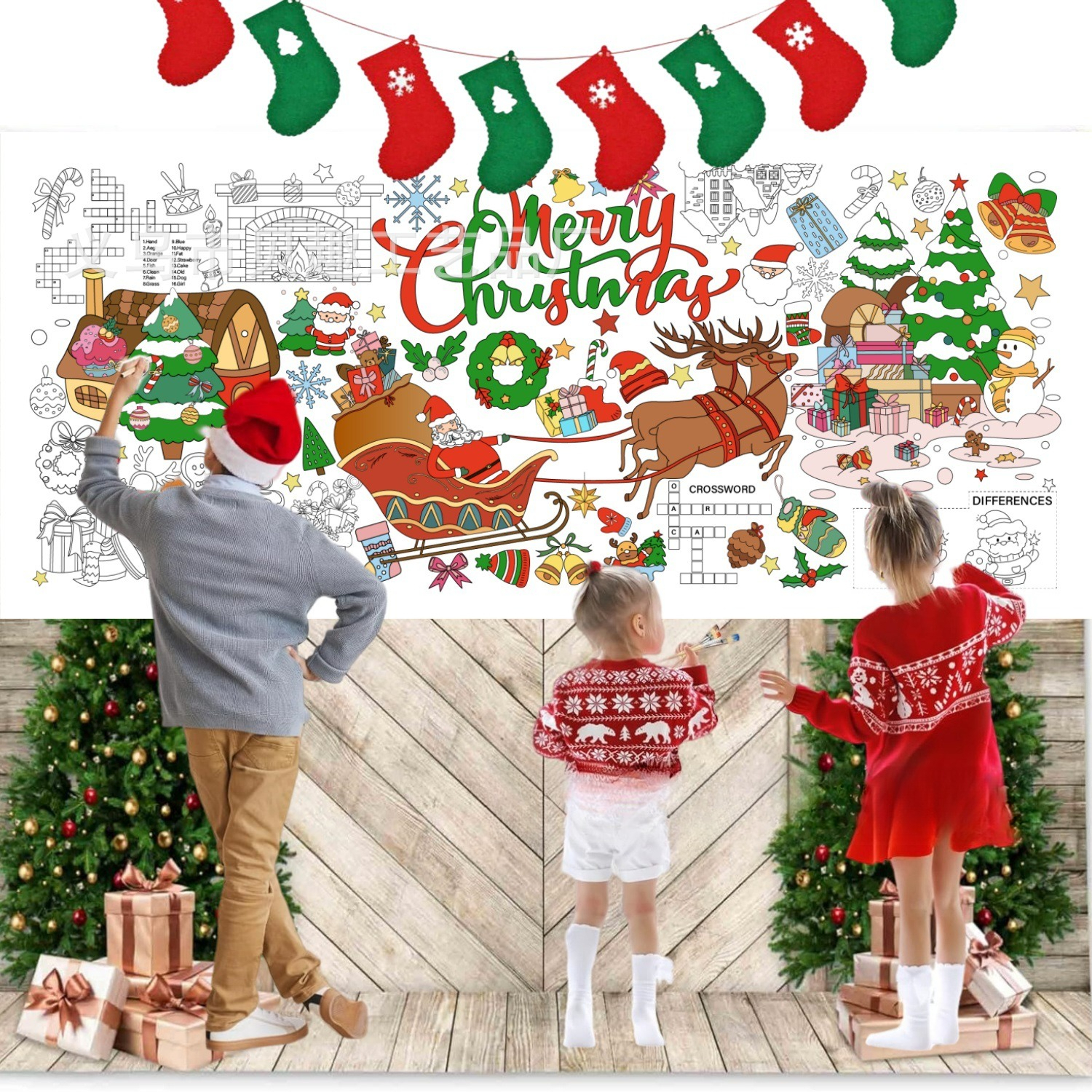 Xmas Giant Coloring Poster Tab - Banner Kids Toys บทวิจารณ์และราคา