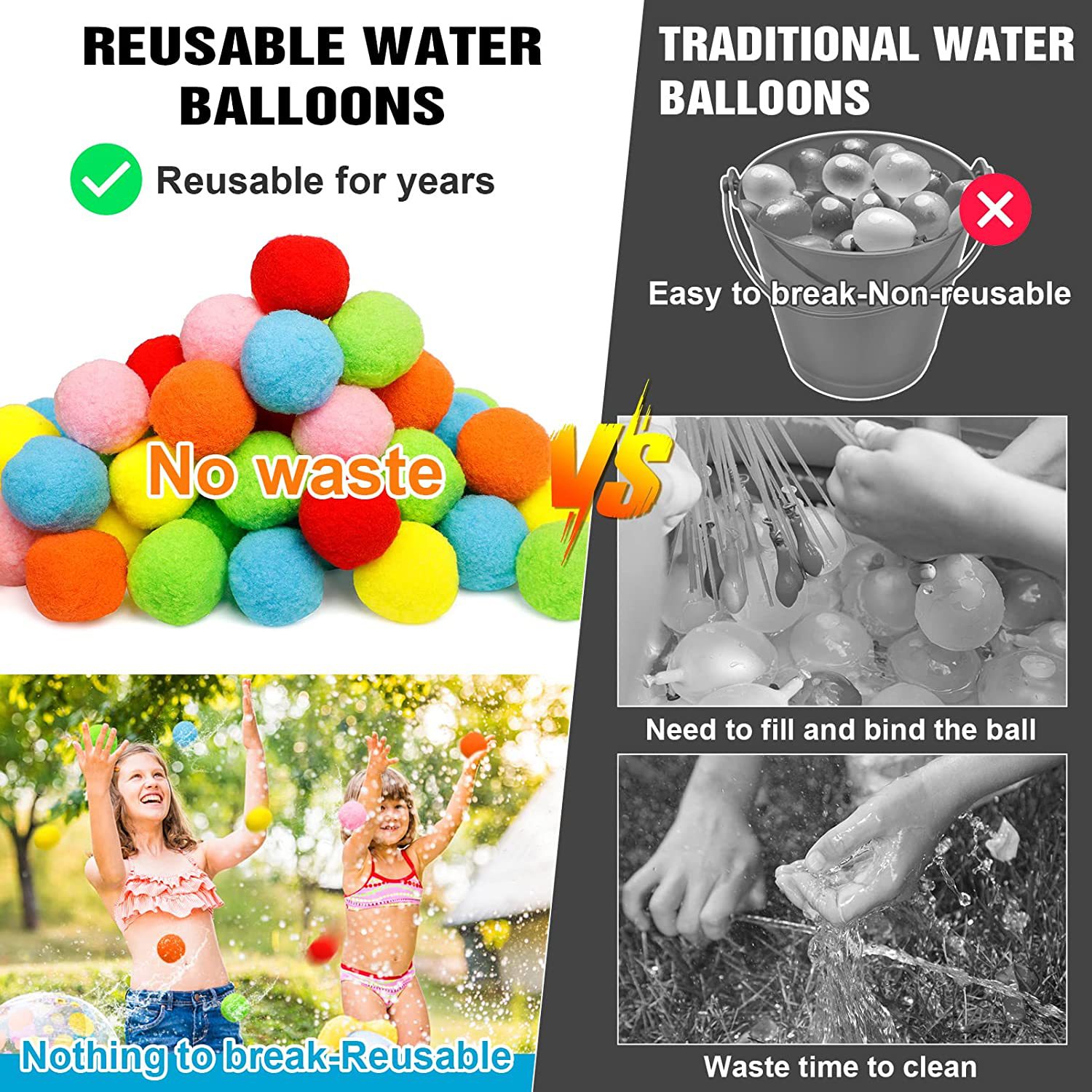 12/30/60Pcs Reusable Water Bal - Water Balloon Set บทวิจารณ์และราคา